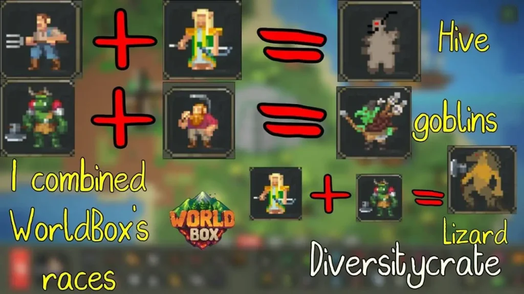 Diversity mod adding new races to the Worldbox race